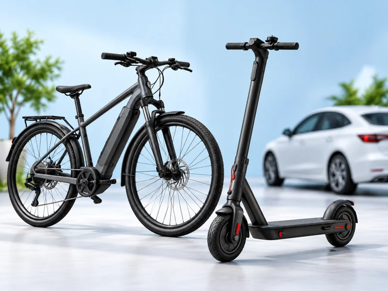 E-Bike, E-Scooter und Auto