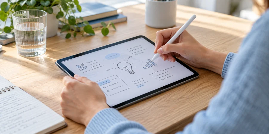 Für Studium & Notizen – symbolische Tablet-Nutzung