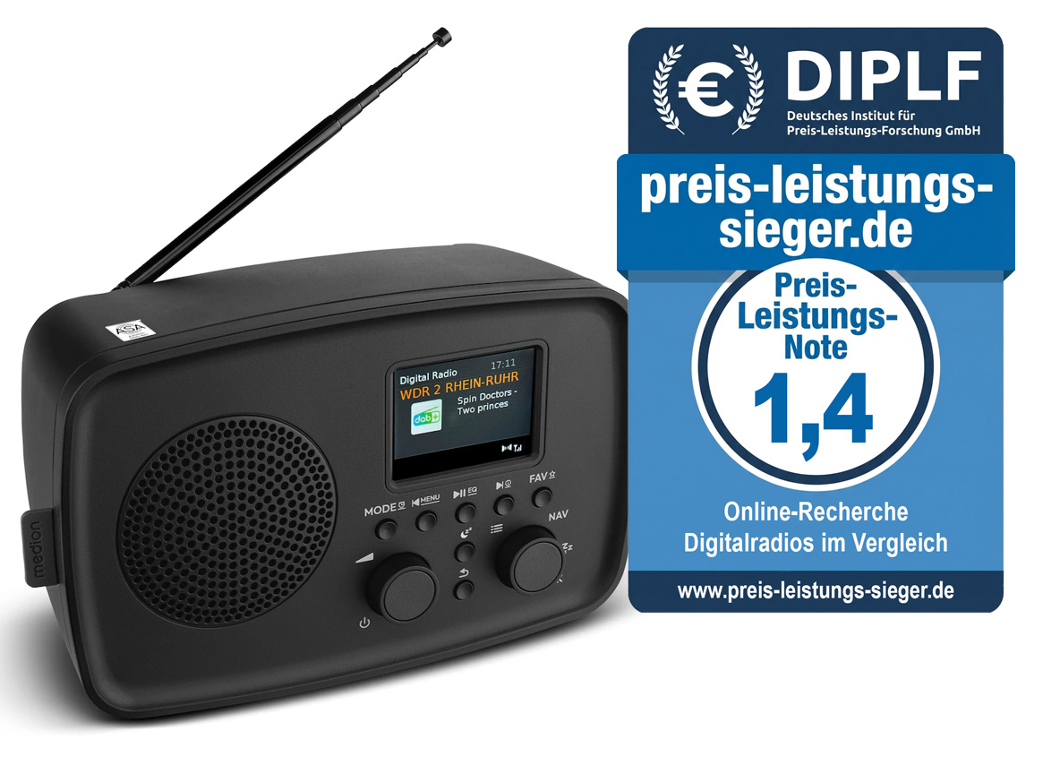 preis leistungs sieger digitalradios Medion DRE 1