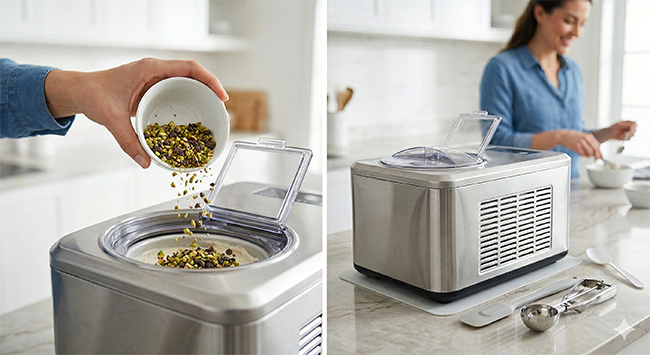 Bedienung einer Eismaschine