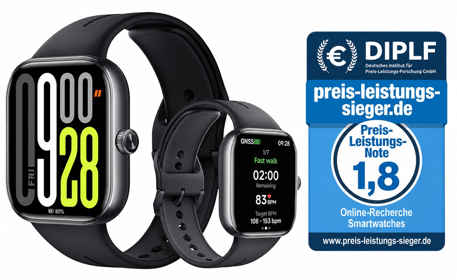 Xiaomi Redmi Watch 5 mit PLS-Siegel – Preis-Leistungs-Note 1,8