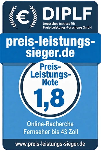 Redaktionelle Preis-Leistungs-Note 1,8 – Fernseher bis 43 Zoll