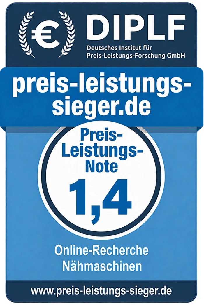 Eigene Preis-Leistungs-Note 1,4 – Nähmaschinen, Online-Recherche