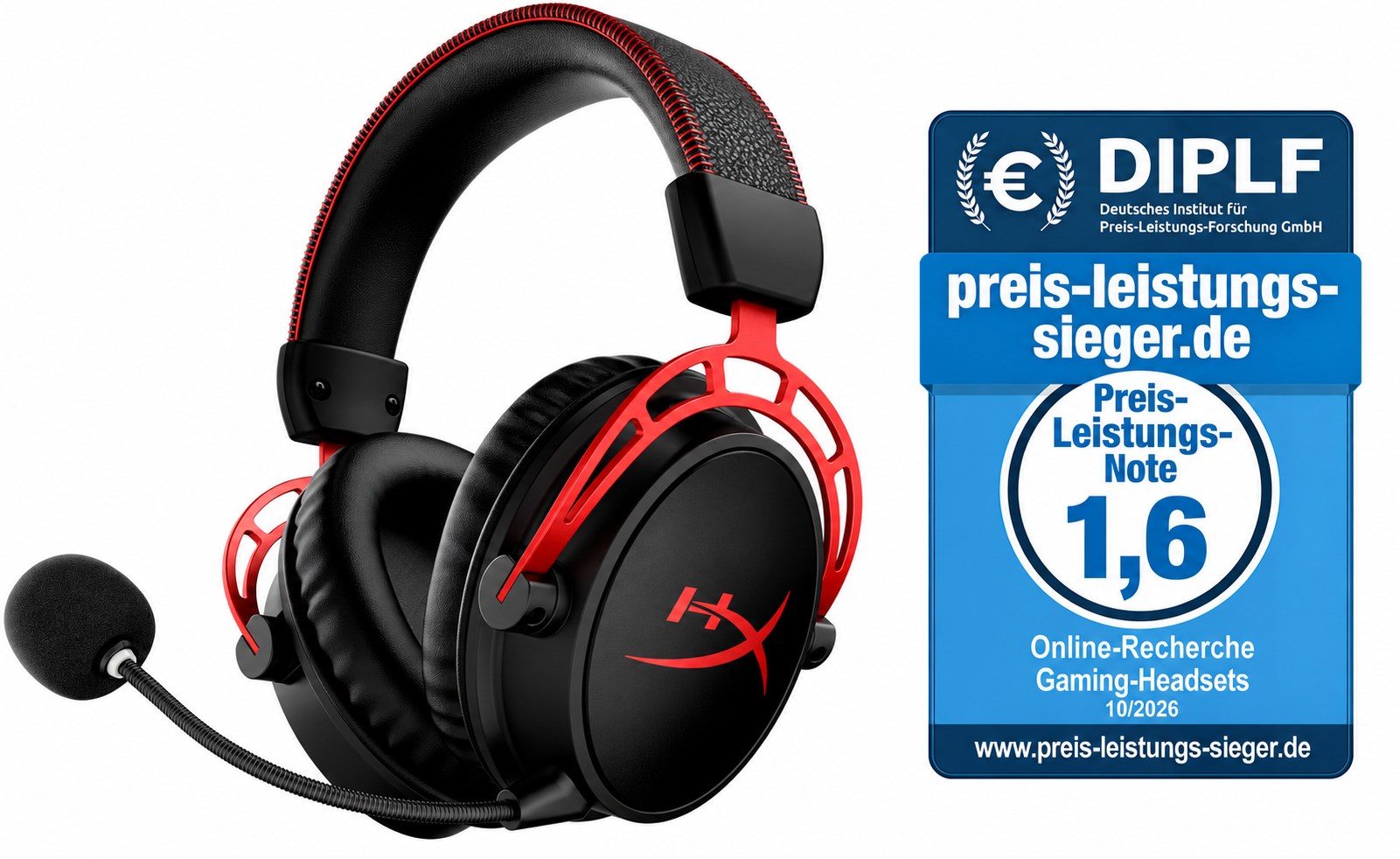 HyperX Cloud Alpha Wireless – redaktioneller Preis-Leistungs-Check: Note 1,6 (Gut), Online-Recherche 10/2026
