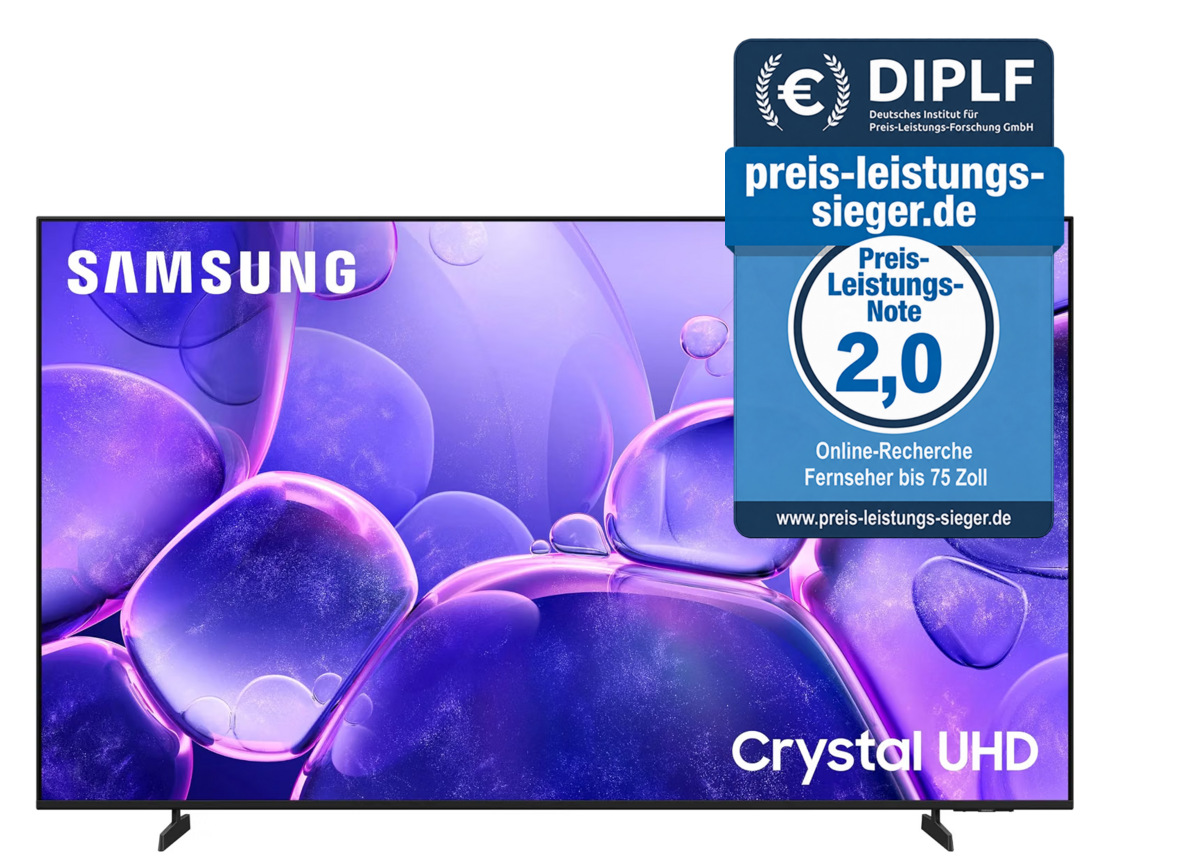 Samsung GU75U8079FU mit redaktionellem Preis-Leistungs-Siegel 2,0